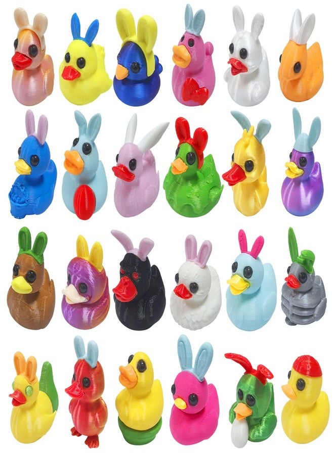 Cherislpy 24 Pcs Easter Eggs with 3D Print Easter Ducks Prefilled Easter Eggs with Toys Inside for Kids Girls Boys Easter Basket Stuffers Party Favors Gifts Easter Egg Hunt - Image 2